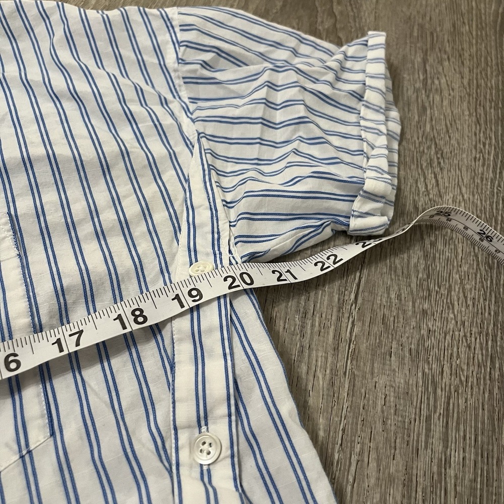 Joie Women's Button Down Shirt Top Blouse Small Blue Striped - Picture 3 of 4